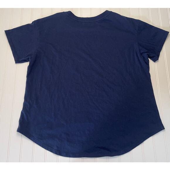 Rae Dunn Stars & Stripes Short Sleeve Crew Neck T Shirt Top - Size Women's 1X - Picture 5 of 6